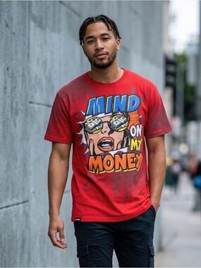 Mind on my Money Red Graphic Men's Shirt